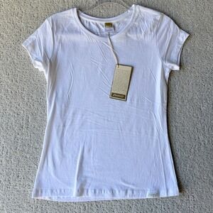 ONNO Bamboo T-Shirt Womens Small White NWT Organic Cotton Short Sleeve Basic Tee